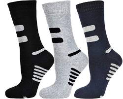 BestSale247 Herren Thermo Socken (6 Paar) Warme Vollfrottee Socken Wintersocken Sportsocken (Grau-Schwarz / 6 Paar, 43-46) von BestSale247