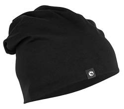BestSale247 Leichte Jersey Mütze, Damen & Herren Unisex Slouch Beanie aus Baumwolle, Einheitsgröße (Schwarz) von BestSale247