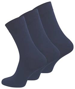 BestSale247 Markenqualität Damen & Herren Diabetiker Socken (6 Paar) mit Komfortbund ohne Gummi & ohne Naht gekämmte Baumwollle (Marineblau, 39-42) von BestSale247