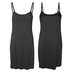 BestSale247 Sexy Damen Unterkleid mit einstellbare Trägern Unterröcke Nachthemd (Schwarz Kurz, S/M) von BestSale247