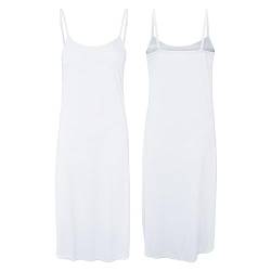 BestSale247 Sexy Damen Unterkleid mit einstellbare Trägern Unterröcke Nachthemd (Weiß Lang, L/XL) von BestSale247