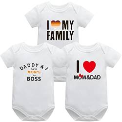 Bestele Baby Bodys, Baby Body set Kurzarm für Jungen und Mädchen Neugeborene Unisex, Baumwolle mit Aufdruck Sprüchen Weiß Baby Bodys 0-3 3-6 -6-9 9-12 12-18 18-24 Monate (3* Set 9 W, 0-3 Months) von Bestele