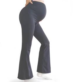 Bestele Damen Schwangerschafts-Leggings, Mutterschaft Yoga Hosen Stretchy Bootcut über dem Bauch, Umstandshosen Hose für Arbeit Lounge Sporthose von Bestele