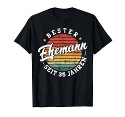 Bester Ehemann 35 Hochzeitstag Leinenhochzeit Geschenk T-Shirt von Bester Ehemann Retro Vintage Gifts