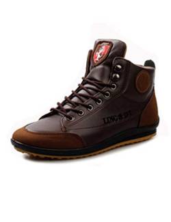 Bestgift Herren mit hohen Absätzen Mode rutschfest für Männer Laufschuhe Sneaker Schuhe Dunkelbraun von Bestgift