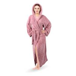 Bestlivings Bademantel (Rosa/XL) Cozy für Damen mit Kapuze und Taschen, weich flauschig saugstark, Sauna und Spa - extra lang und breite Ärmel - Morgenmantel von Bestlivings