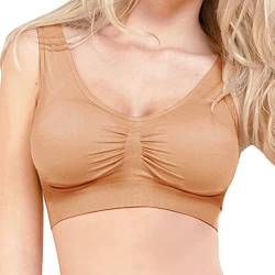 Bestlivings Damen Basic Wohlfühl BH mit Polster Sport BH Bralette - ohne Bügel - Nahtloser Gepolsterter Bra Top von Bestlivings