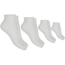 Bestlivings Sneaker - Damensocken (4 Paar) Basic Socken Weiß, Größe: 35-38 mit komfortablem Rippbündchen, hoher Baumwollanteil von Bestlivings