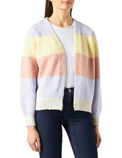 Bestseller A/S Damen PCOLINE LS Knit Cardigan BC Strickjacke, Purple Heather/Stripes:Misty Rose-Pale Banana-Birch, S von Bestseller A/S