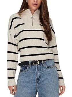 Bestseller A/S Onlnew Tessa LS Stripe Half Zip KNT von Bestseller A/S