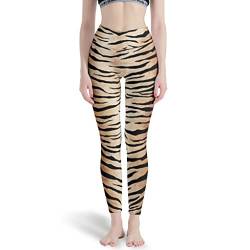 Bestwe Tiger Tiere Damen Yoga Hose Sport Hosen Lange High Waist Blinkdicht Yoga Leggings Fitnesshose Laufhose Freizeithose Gym Workout Leggings White XL von Bestwe