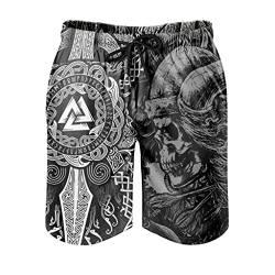 Wikinger Odin Runen Badehose Herren Badeshorts Kurz Schnelltrockend Beachshorts Boardshorts Strandhose Schwimmhose Swim Shorts White M von Bestwe