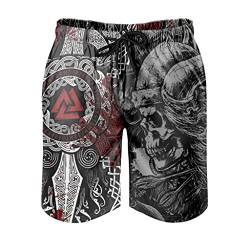 Wikinger Odin Runen Badehose Herren Badeshorts für Männer Jungen Kurz Schnelltrockend Beachshorts Boardshorts Strandshorts Schwimmhose Swimming Trunks White 6XL von Bestwe