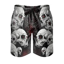 Wikinger Runen Totenkopf Badehose Herren Badeshorts für Männer Jungen Kurz Schnelltrockend Beachshorts Boardshorts Strandhose Trainingshose Swim Shorts White XL von Bestwe