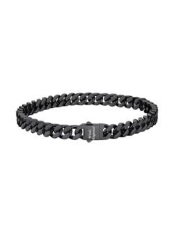 Bestyle Armband Herren Schwarz Edelstahl 5mm Glieder Link Kettenarmband 19cm Handkette mit Gravur Hip Hop Rapper Modeschmuck Personalisiertes Geschenk für Frauen von Bestyle