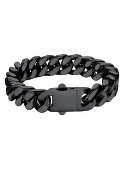 Bestyle Armband für Männer Herren 12,5MM breit Fashion Kettenarmband Damen Kubanische Miami Armkette Länge 19cm Silberkette mit Geschenkbox von Bestyle