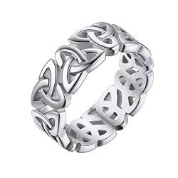 Bestyle Keltisch Trinity Knoten Ring Edelsthal Breiter Damenring zum Geburtstag Valentinstag Weihnachten Verlobungsring Antragsring Trauring Hochzeit Jahrestag Silber 70 von Bestyle