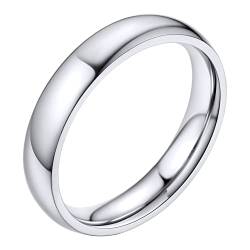 Bestyle Partnerringe Edelstahl Damen Herren Verlobungsring Silber Trauring Eheringe Breite 4mm Ringgröße 57 Promise Ring Freundschaftsringe für Geburtstag Weihnachten von Bestyle