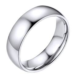 Bestyle Partnerringe Edelstahl Damen Herren Verlobungsring Silber Trauring Eheringe Breite 6mm Ringgröße 57 Promise Ring Freundschaftsringe für Geburtstag Weihnachten von Bestyle