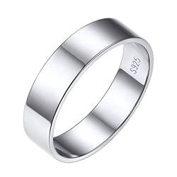 Bestyle Ring Damen 925 Sterling Silber Verlobungsring Ringbreite 5mm Größe 52 Hochzeitsringe Eheringe Verlobungsring Trauringe Ewigkeitsring von Bestyle
