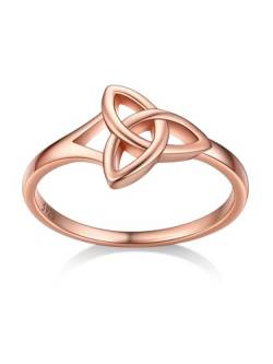 Bestyle Triquetra Trinity Toe Ring Sterling Silber S925 Einfache Verlobungsring Ehering Antragsring Trauring Keltischer Schmuck Accessoire Roségold 62 von Bestyle