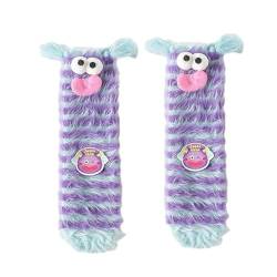 Beswitory Warm Cozy Fluffy Cartoon Monster Socks Kuschelsocken Damen 3D Soft Floor Flauschige Socken Dicke Winter Socken Wärmebettsocken Funny Fuzzy Socks Stoppersocken für Damen Winter von Beswitory