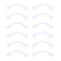 Besyvvin 12er Plastik Piercing Lippe Nase Augenbrauen Bauchnabel Helix Ring 1,6mm 12mm Curved Barbell Fleixbeler Kunststoff Piercing von Besyvvin