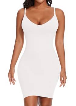 Betaven Damen Shapewear Slips für unter Kleider Shapewear Silp Kleid für Frauen Tummy Control Full Silps,Weiß,L von Betaven