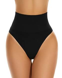 Miederhose für Damen Shapewear Tanga Miederslip Unterwäsche Stark Formend Bauch Weg Miederpants Unterhose Shaping Body Shaper,Schwarz,L von Betaven