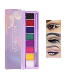 Beteligir UV Glow Eyeliner Palette, 8 Farben Wasser aktiviert Eyeliner Palette Matte und UV Face Paint hochpigmentierte Eyeshadow Eyeliner Makeup Palette von Beteligir