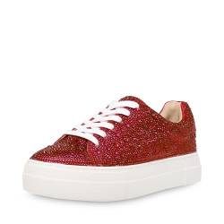 Betsey Johnson Damen Sidny Sneaker, Rot/Ausflug, einfarbig (Getaway Solids), 38.5 EU von Betsey Johnson