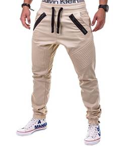 BetterStylz VenomBZ Biker Chino Jogger Harem Style Pant in div. Farben (S-5XL) (X-Large, Beige) von BetterStylz