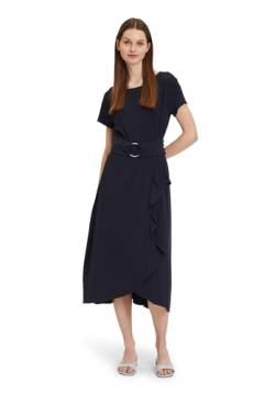 Betty Barclay Damen Midikleid mit Volant dunkelblau,46 von Betty Barclay