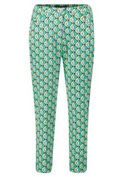 Betty Barclay Damen Sommerhose mit Print Green/Blue,42 von Betty Barclay