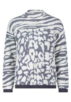 Betty Barclay Damen Strickpullover mit Leoprint Patch Beige/Grey,42 von Betty Barclay