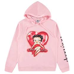 Betty Boop Damen-Sweatshirt – Paramount bestickter Kapuzen-Sweatshirt, Helles Pink, S von Betty Boop