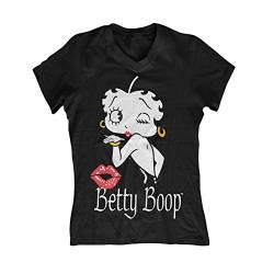 Betty Boop - Poster dames T-shirt met V-hals zwart - Merchandise cartoon televisie stripfiguur von Betty Boop