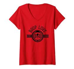 Damen Betty Boop BB Wappen Emblem T-Shirt mit V-Ausschnitt von Betty Boop