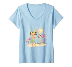 Damen Betty Boop Bettys Kokosnuss-Sonnenöl T-Shirt mit V-Ausschnitt von Betty Boop