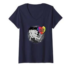 Damen Betty Boop Lass uns Herz lieben T-Shirt mit V-Ausschnitt von Betty Boop