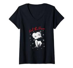 Damen Betty Boop Pin-Up Spüren Sie die Macht T-Shirt mit V-Ausschnitt von Betty Boop