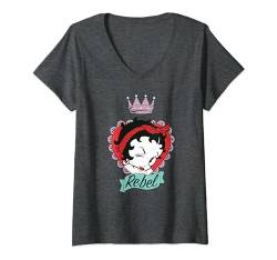 Damen Betty Boop Rebellenkrone T-Shirt mit V-Ausschnitt von Betty Boop