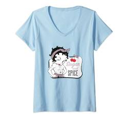Damen Betty Boop Zucker und Gewürzkirsche T-Shirt mit V-Ausschnitt von Betty Boop