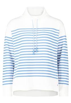 Betty & Co Damen Casual-Sweatshirt mit Kragen Weiß/Blau,36 von Betty & Co