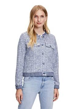 Betty & Co Damen Tweedblazer mit Rundhalsausschnitt Light Blue/Dark Blue,38 von Betty & Co