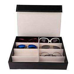 8 Grids Sonnenbrille Organizer, Delicate Glasses Box Sonnenbrille Organizer Schwarz Brillenvitrinen Brillensammler Vitrine Brillen Aufbewahrungsbox, für Frauen und Männer von Betued