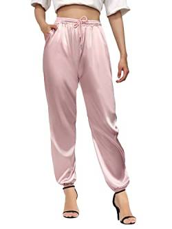 Betusline Damen-Jogginghose aus Satin, rose, Mittel von Betusline