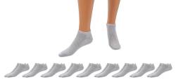 Betz 10 Paar Sneaker Socken Damen und Herren - Füßlinge – Kurze Socken - Baumwolle mit Komfortbund ohne drückende Naht – Classic – Größen 43 – 46 Farbe Grau von Betz