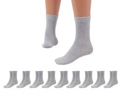 Betz 10 Paar Socken Damen und Herren – Baumwolle mit Komfortbund ohne drückende Naht – Classic – Größen 43 – 46 Farbe Grau von Betz