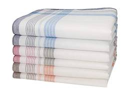 Betz 6 Stück Herren Stoff Taschentücher Set MARTIN Größe 40 x 40 cm 100% Baumwolle Dessin 11 von Betz